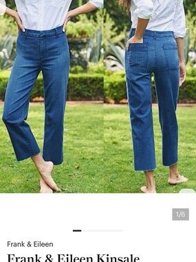 Frank & Eileen Kinsale High Waist Cropped Wide Leg Denim Pants Size 4